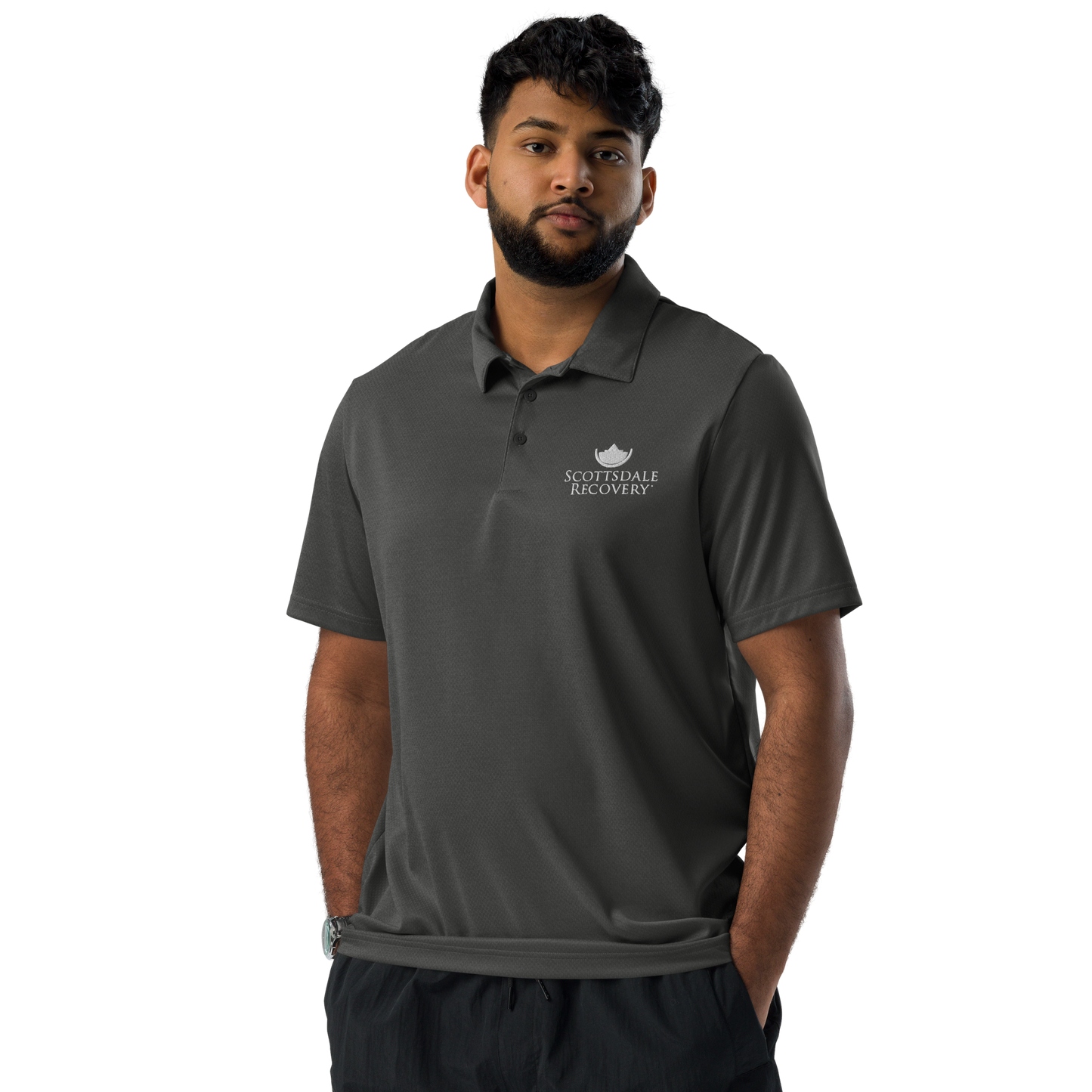 Scottsdale Recovery Adidas Space-dyed Unisex Polo / Black