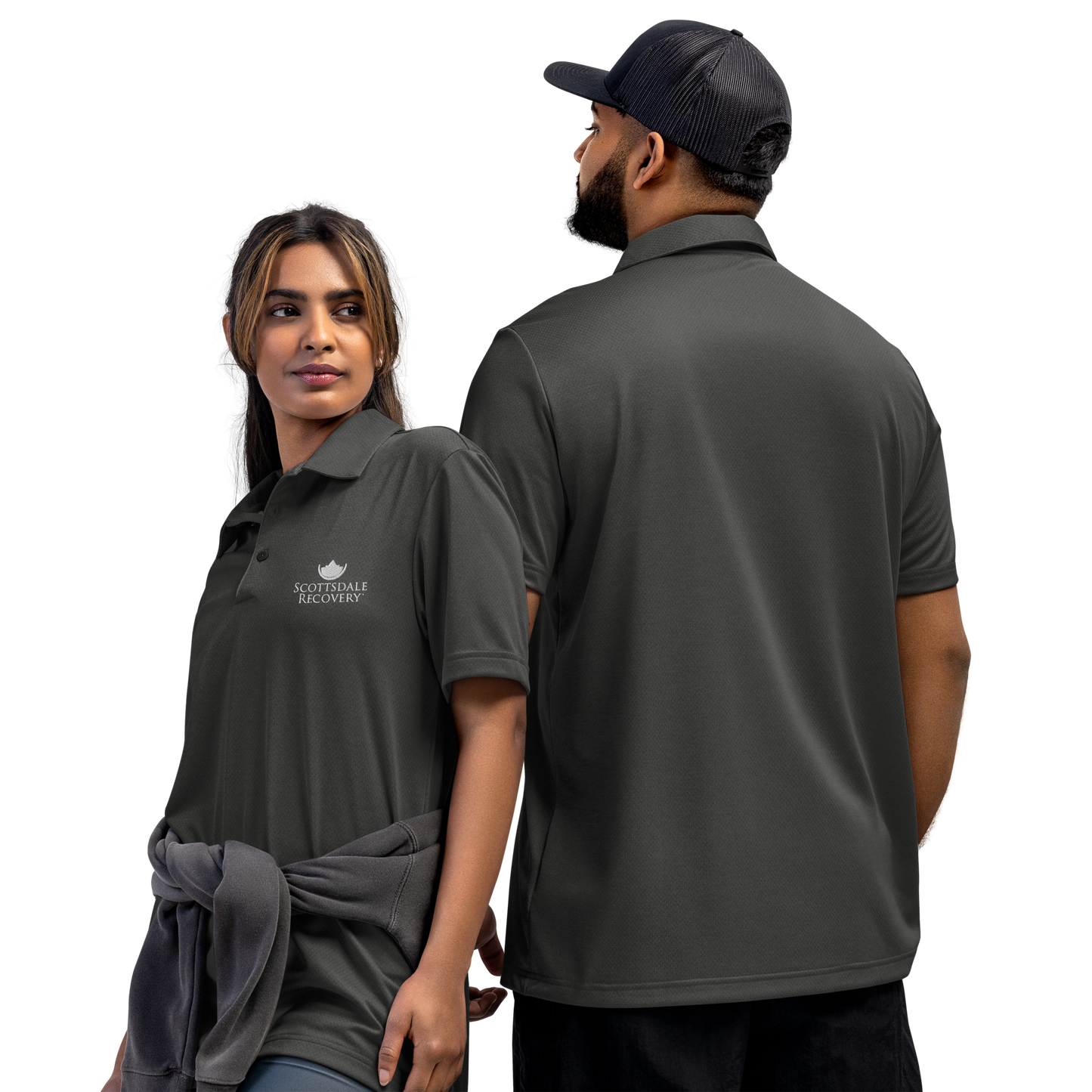 Scottsdale Recovery Adidas Space-dyed Unisex Polo / Black