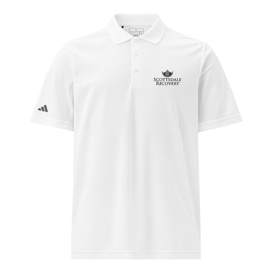 Scottsdale Recovery Logo Adidas Unisex Sport Polo - White