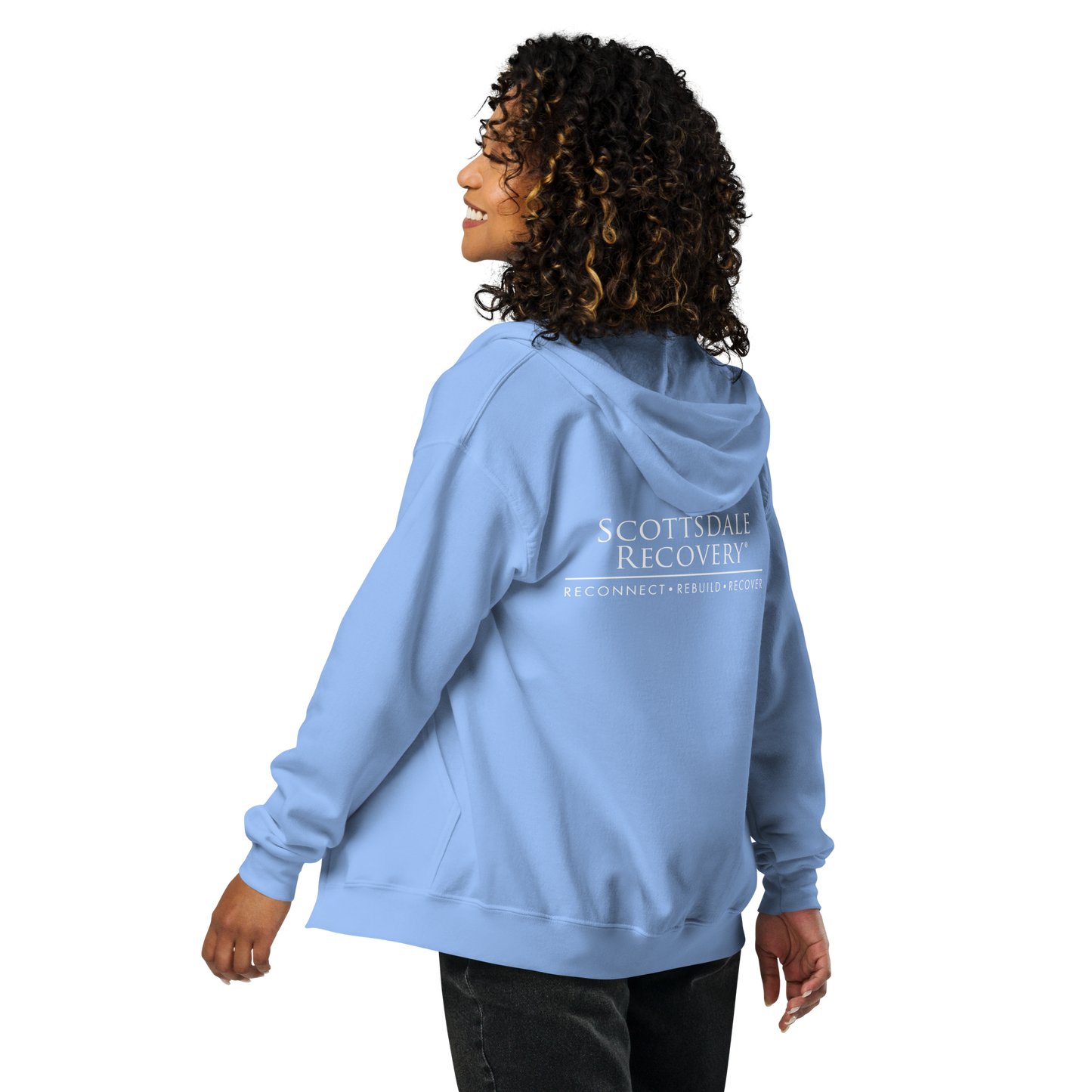 SRC Full Logo Unisex Heavy Blend Zip Hoodie - Carolina Blue