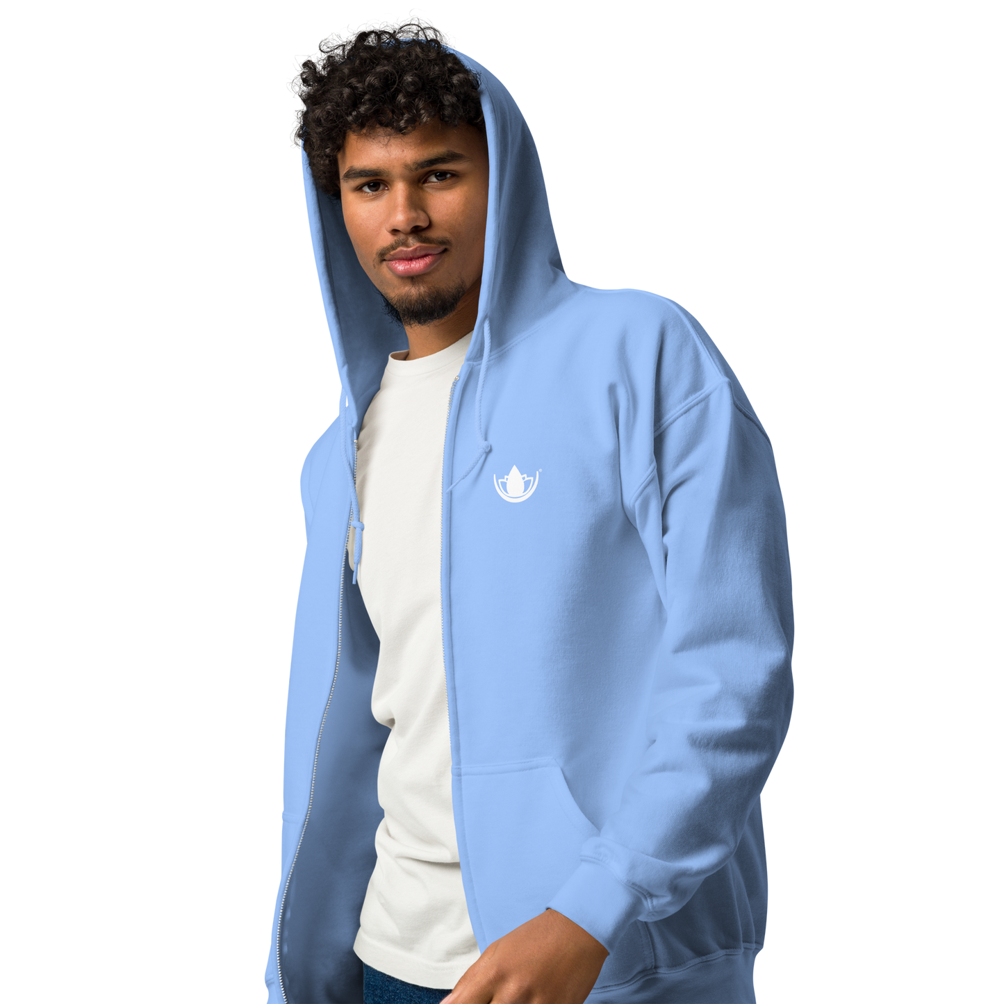 SRC Full Logo Unisex Heavy Blend Zip Hoodie - Carolina Blue