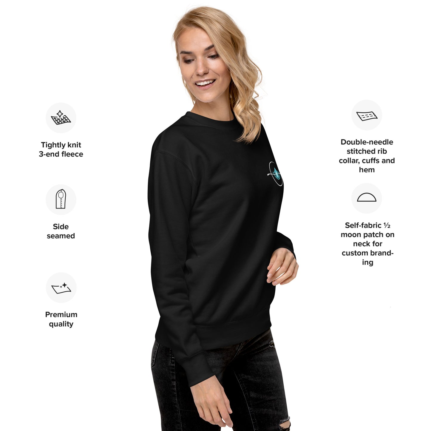 SRC Elevate Full Logo Unisex Premium Sweatshirt - BLK