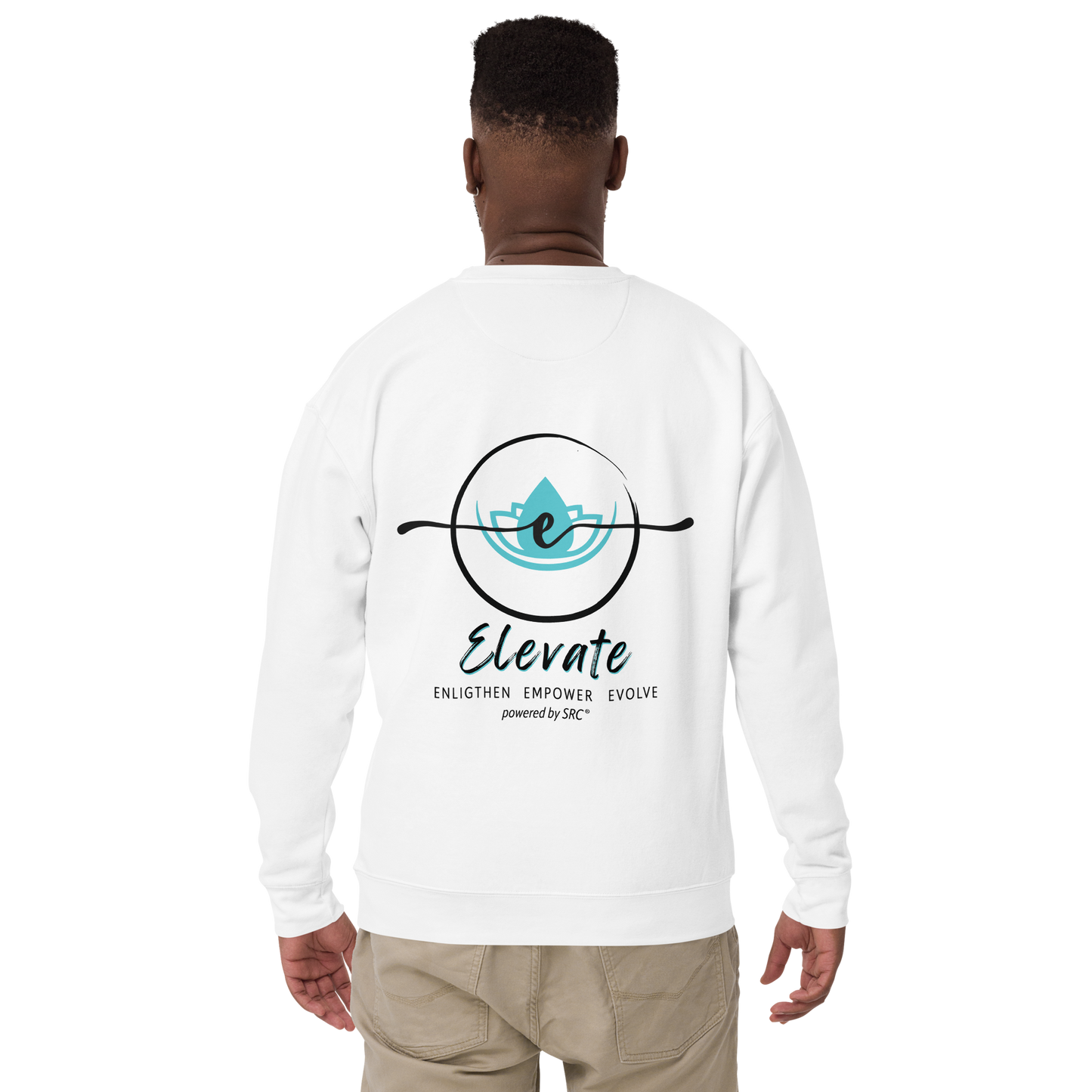 SRC Elevate Full Logo Unisex Premium Sweatshirt - WHT