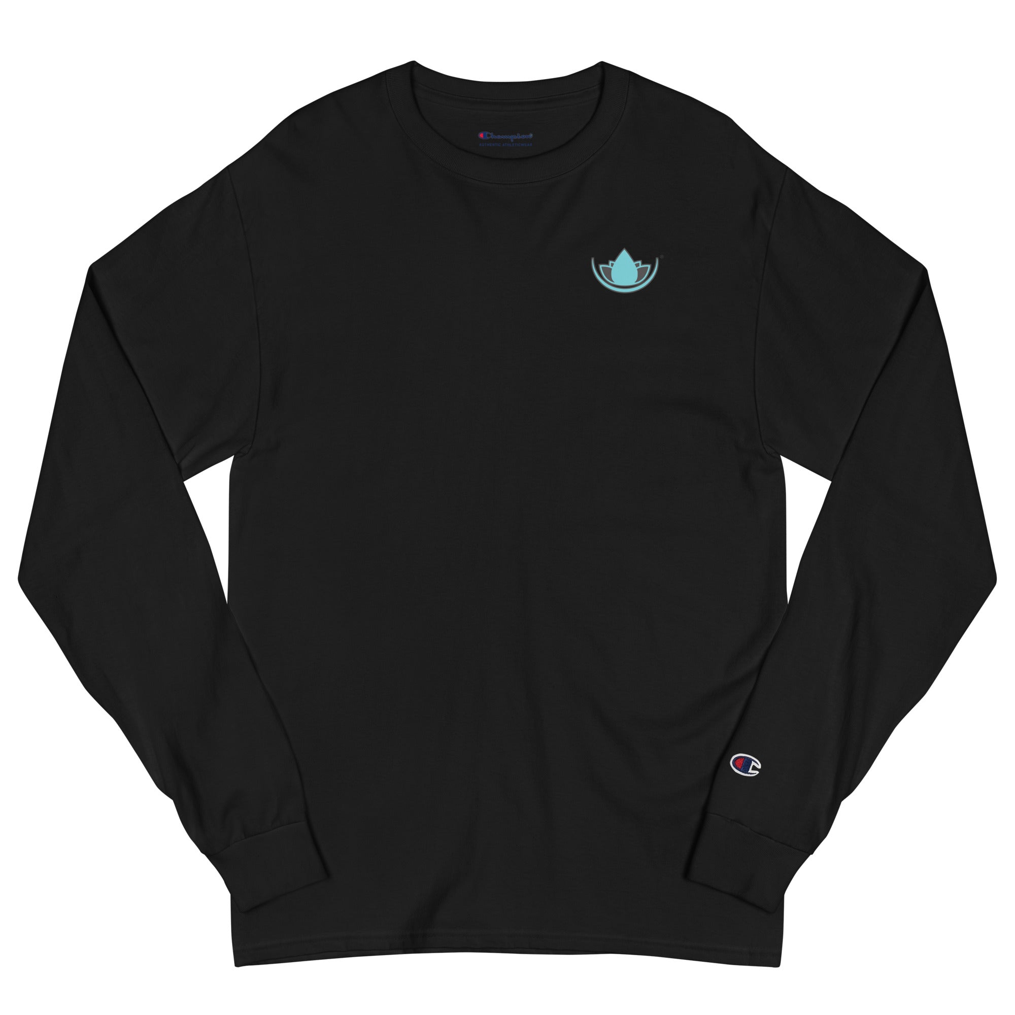 Champion long sleeve with logo on sleeve best sale