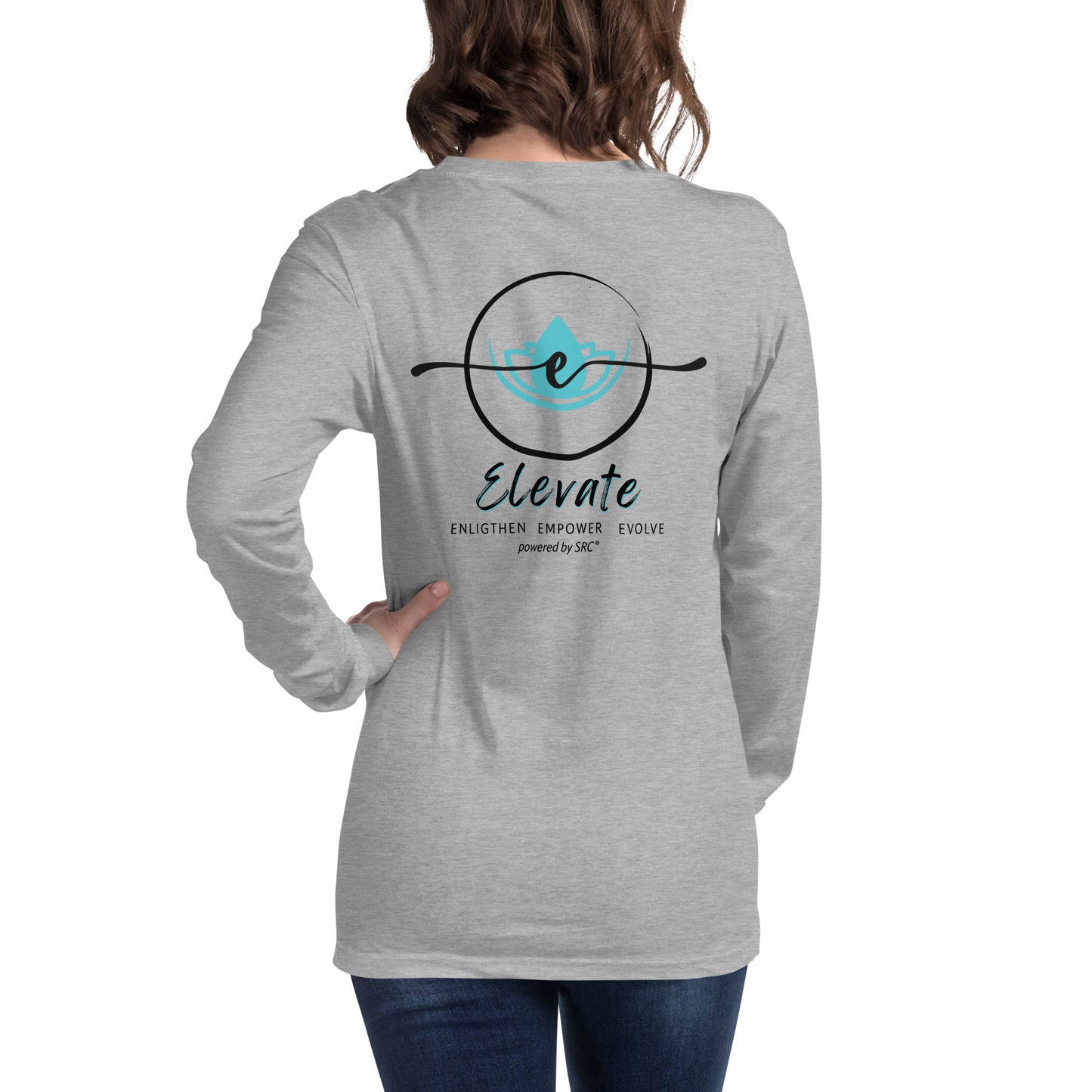 SRC Elevate Full Logo Unisex Long Sleeve Tee - WHT