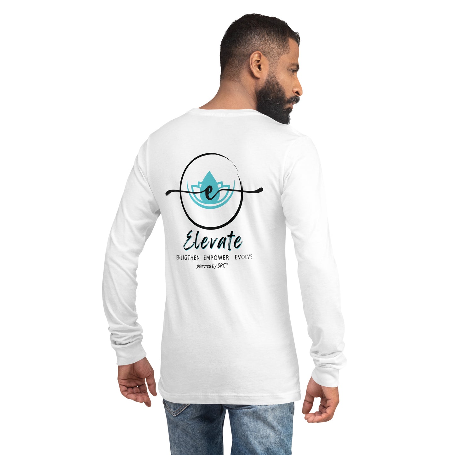 SRC Elevate Full Logo Unisex Long Sleeve Tee - WHT