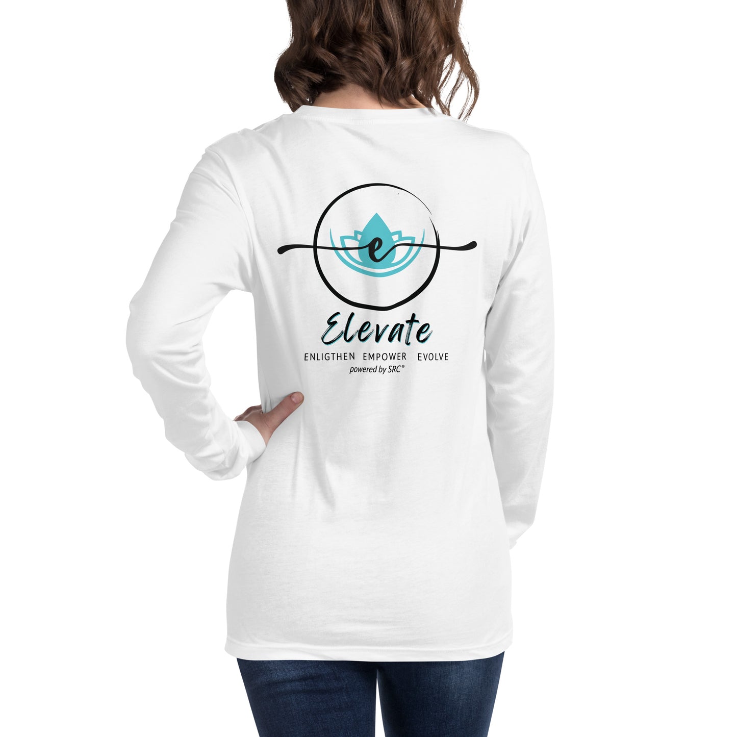 SRC Elevate Full Logo Unisex Long Sleeve Tee - WHT