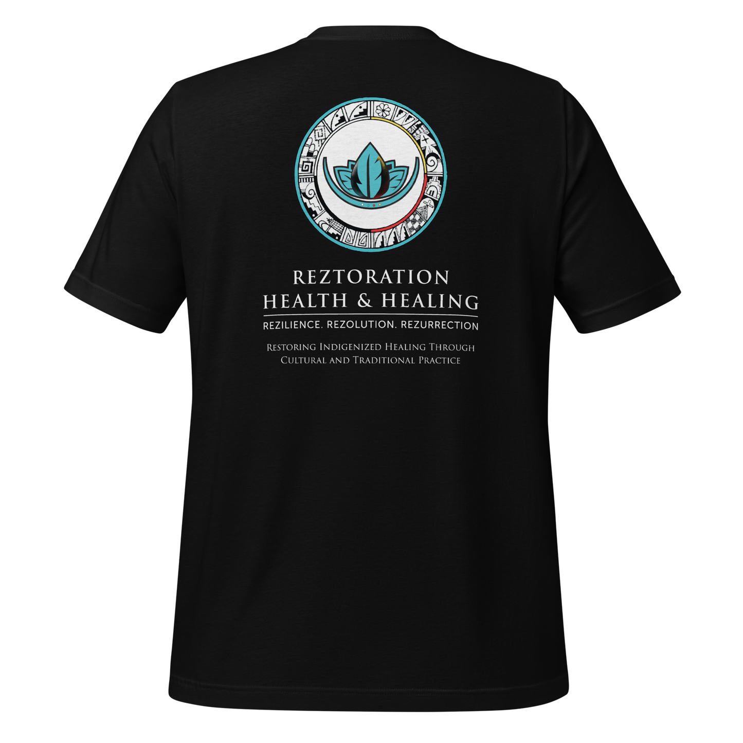 SRC Reztoration Health & Healing Full Logo - Unisex T-shirt / Black