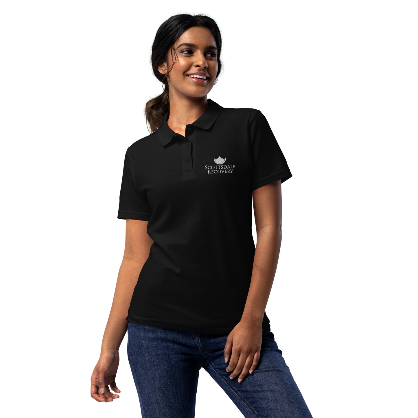 Scottsdale Recovery Women’s Pique Polo Shirt / Black